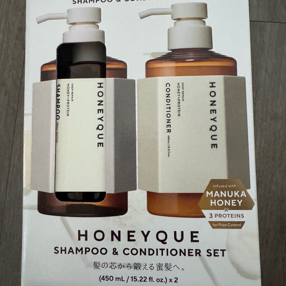 NEW Honeyque Deep Repair Shampoo and Treatment 450ml x 2 Set made in Japan